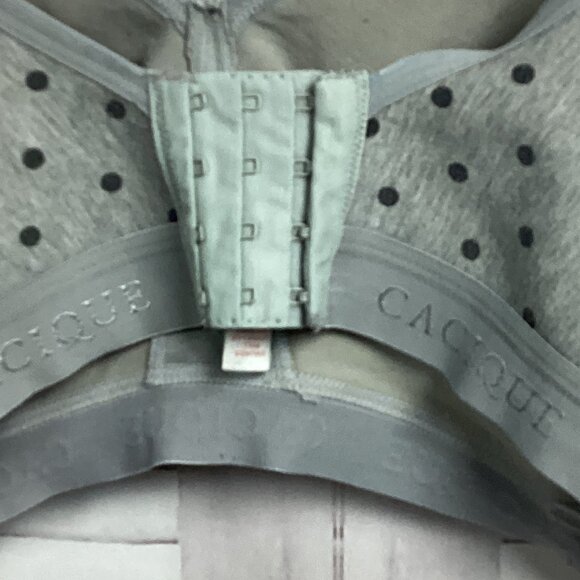 Cacique Bra Gray w/ Black Polka Dots No Wire 44DDD - Picture 5 of 7